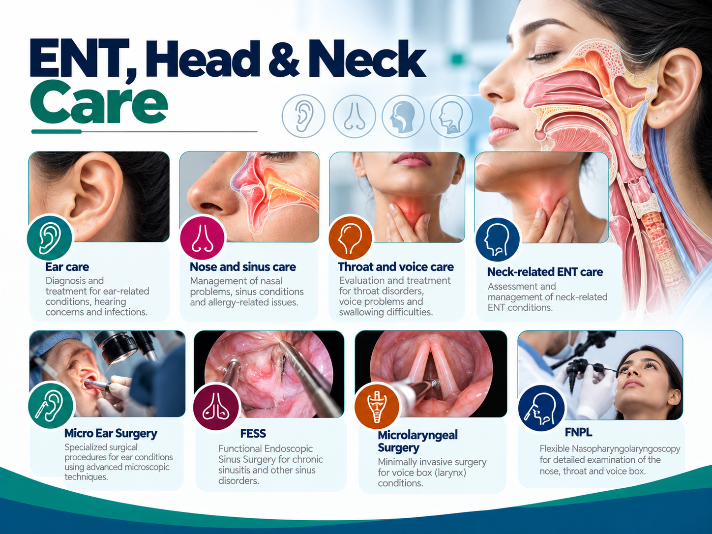 Treatments offered ENT & Head Neck Services ENT Head Neck Services